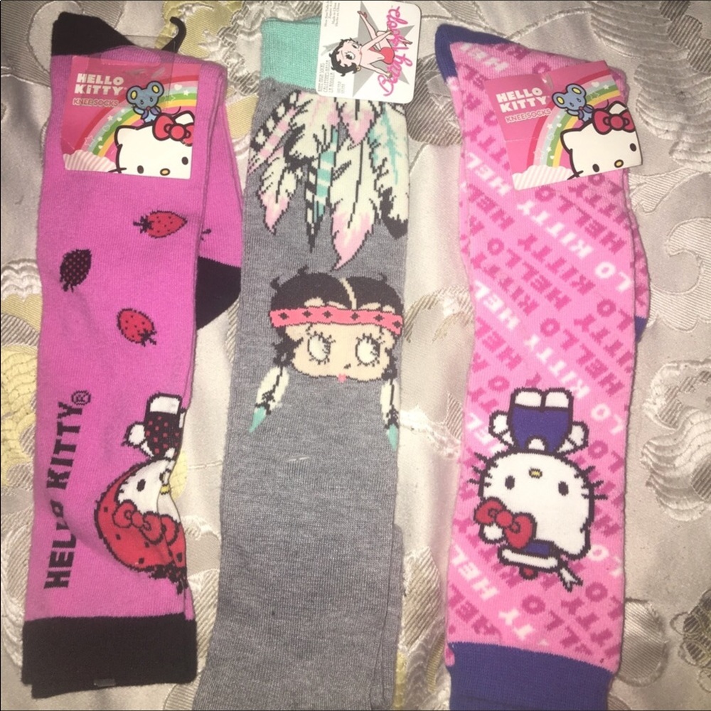 ‼️‼️New knee-high socks Hello Kitty &Betty Boop